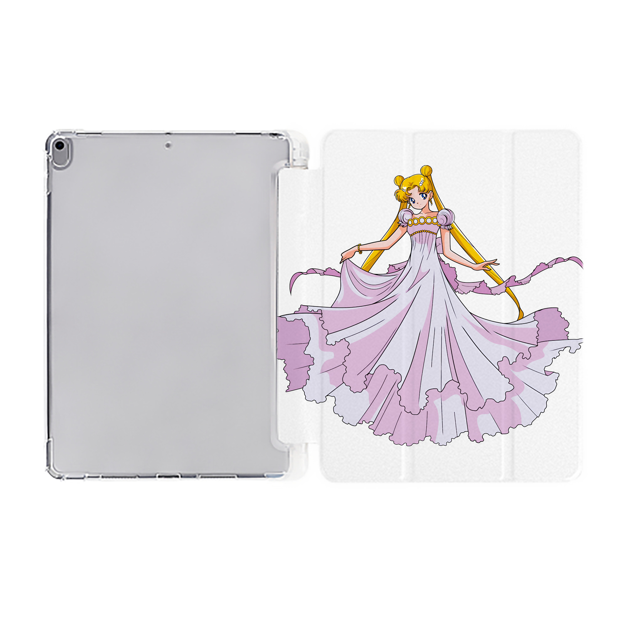 （画像用） 美少女戦士セーラームーン 愛野 美奈子 あいの みなこ Sailor Moon Aino Minako IPad ケース ペン収納付き 三つ折りスタンド PUレザー×シリコン 対応機種9.5/10.5/10.9インチ